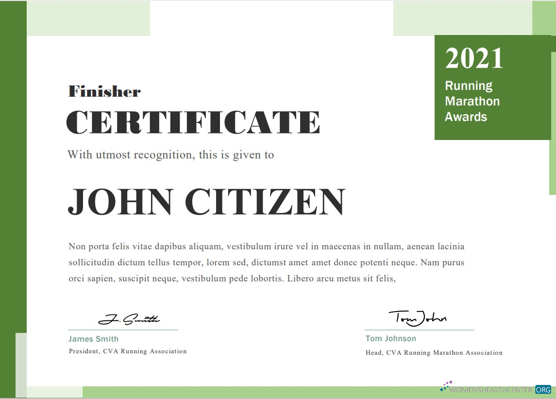Download USA Running Award cert Photoshop template
